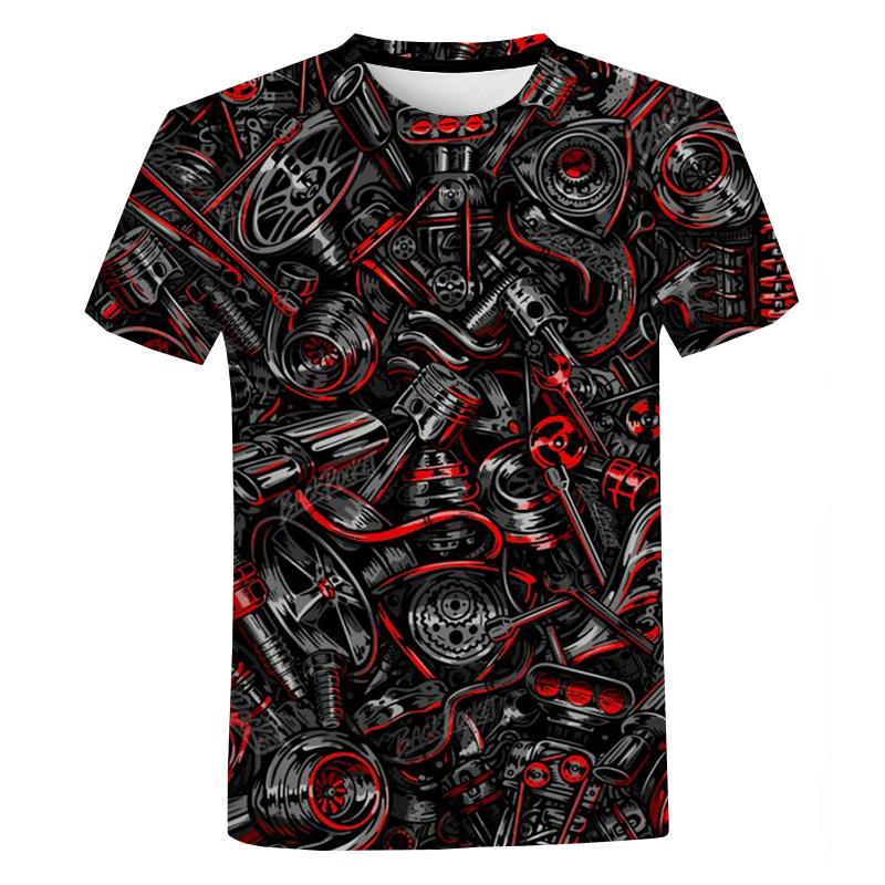 New Men and Women Personalized Mechanic 3d Printed Summer T Shirt Street Harajuku Oversized T-shirt Fashion Casual Tops