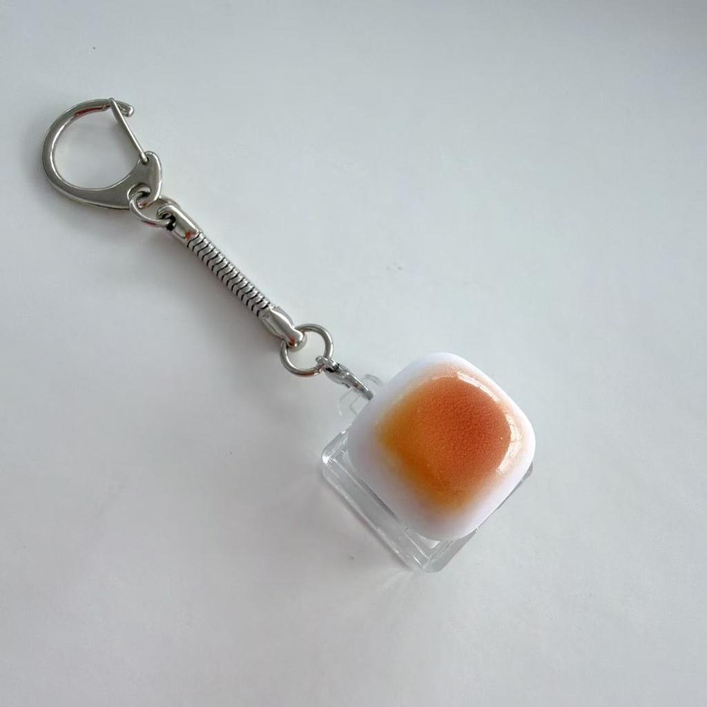 New Simulation Bread Key Decompression Light Key Chain Creative Mechanical Keyboard Button Decompression Fingertip Sensory Toys