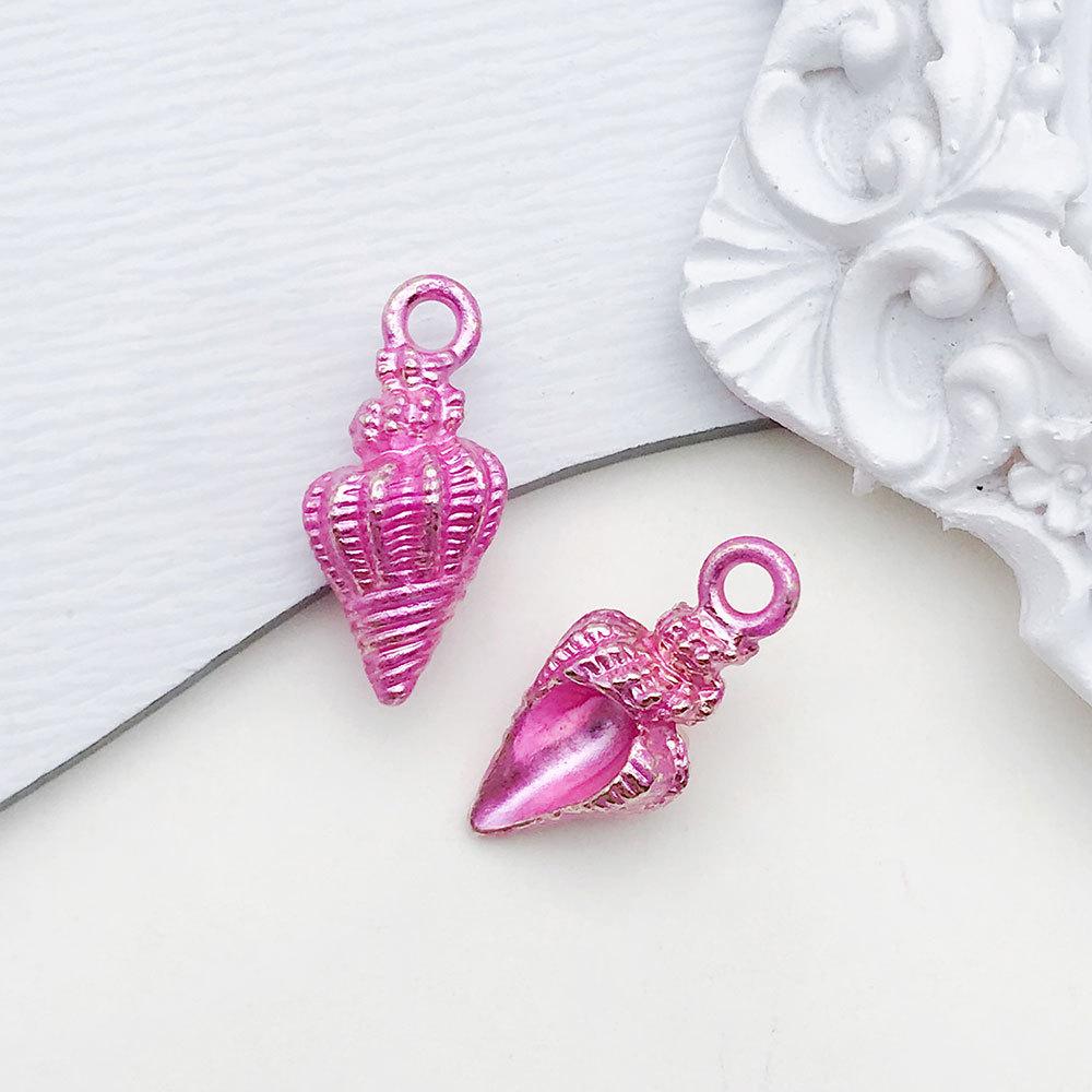 1pcs Rose Red Oil Drop Pendant Through The Alloy Earrings Diy Handmade Homemade Accessories Materials Multiple Styles