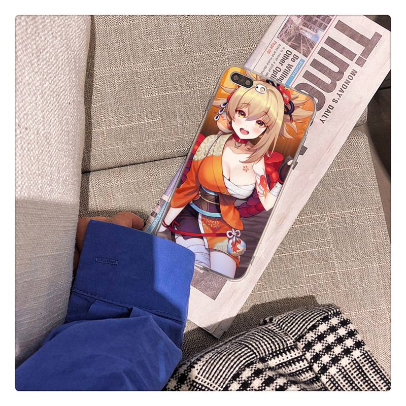 Genshin Impact Yoimiya Handyhülle für iPhone 11 12 13 mini pro XS MAX 8 7 6 6S Plus X 5S SE 2020 XR Hülle