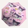 Kuromi Automatic Folding Umbrella-Simple 8-Rib Design, Bright Cartoon Pattern, Durable Iron Frame, Suitable For Travel, Outdoor, Beach-Cute