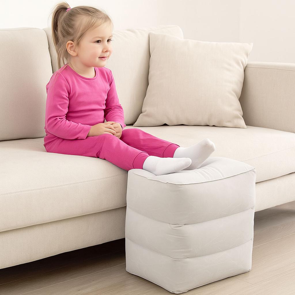 Inflatable Foot Rest Pillow Toddler Airplane Bed Adjustable 3 Layers Height Leg Rest Pillow Airplane Travel Essentials