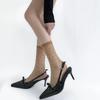 Polka Dot Black Calf Socks Women'S Ultra-Thin French Long Tube Jk Stockings Anti-Hook Horse Oil Elastic And Thin Skin Socks
