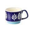 300ml Japanese Flower Coffee Mug Set Retro Ceramic Milk Oats Mug Office Water Handgrip Cup Kitchen Party Drinkware Set