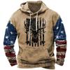 Mode Hoodies mit US-Flaggen-Print für Männer Hip Hop Trend Harajuku Vintage Kleidung Frühling und Herbst Neu in Sweatshirts Übergroße Oberteile