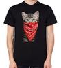 Kitten Wearing A Red Bandana T-Shirt Men Women Unisex Gang Cat Meow Bally Top