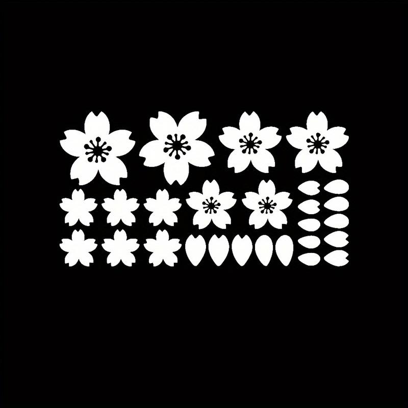 27 Stück Kirschblüten Autoaufkleber Sakura Decals Vinyl Wasserdicht Tuning Auto Zubehör für Windschutzscheibe Fenster Motorrad