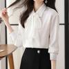 Navava Long Sleeve Collar Shirt Ribbon Neck Luxury Stylish Nb2471