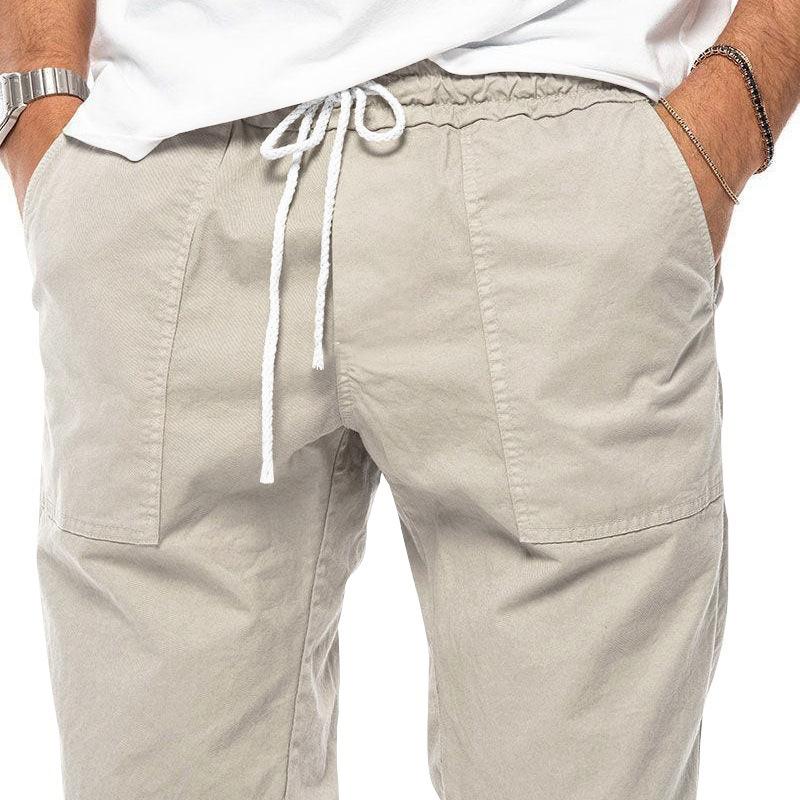 Spring and Summer Men's Classic Drawstring Woven Casual Sports Pants Loose and Comfortable Fashion Drawstring Pants