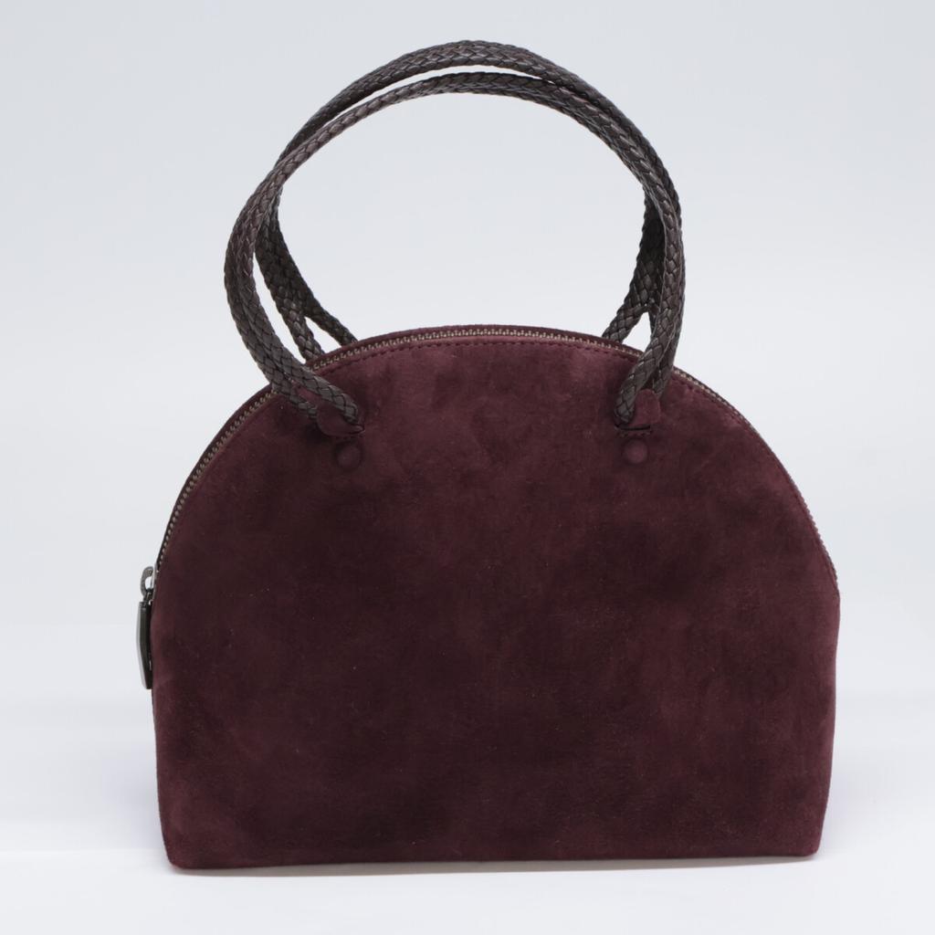 JURGEN LEHL [ ] Pig Leather Suede Small Bag with Mesh Handles Handbag BordeauxUsed