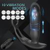 3 in 1 Thrusting Anal Vibrator Remote Control Dildo Prostate Stimulator Massager Delay Ejaculation Cock Ring Sex Toy for Men Anal Plug with Telescopic