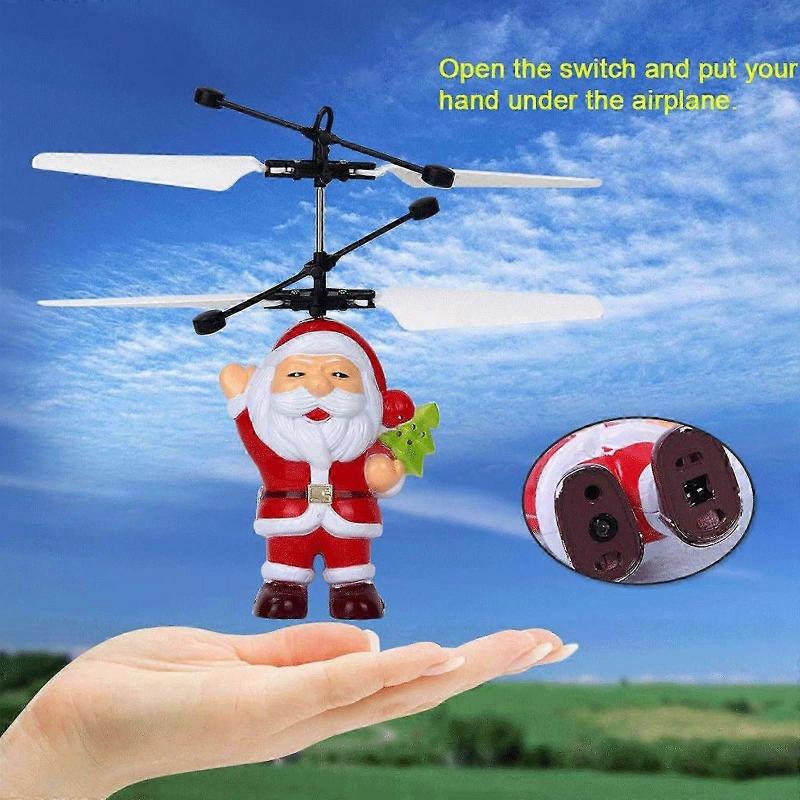 Christmas Flying Santa Claus Infrared Induction Aircraft Electric Toy Kids Gift