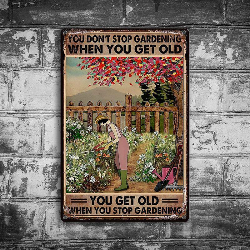 20CM Pastoral Life Artistic Conception Wall Hanging Painting Outdoor Wall Decoration Photography Props Iron Art Old Iron Painting