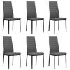 Dining Chairs 6 Pcs Light Grey Fabric