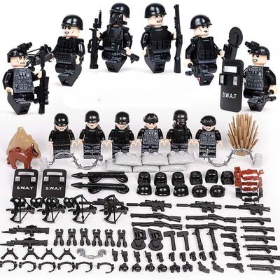 D8020 Anti-Gang Unit Military Building Blocks Small Particles Assembled Police Doll Toys
