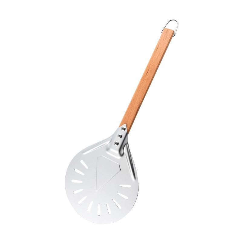 In Stock: 7/8/9/10-Inch Round Perforated Anodized Pizza Peel with Short Handle