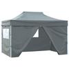 Folding Tent - vidaXL - 3 X 4.5 M - Anthracite - 4 Sidewalls - Water-Resistant