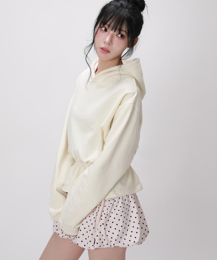 Frill Hem Sweat Hoodie_Lemon
