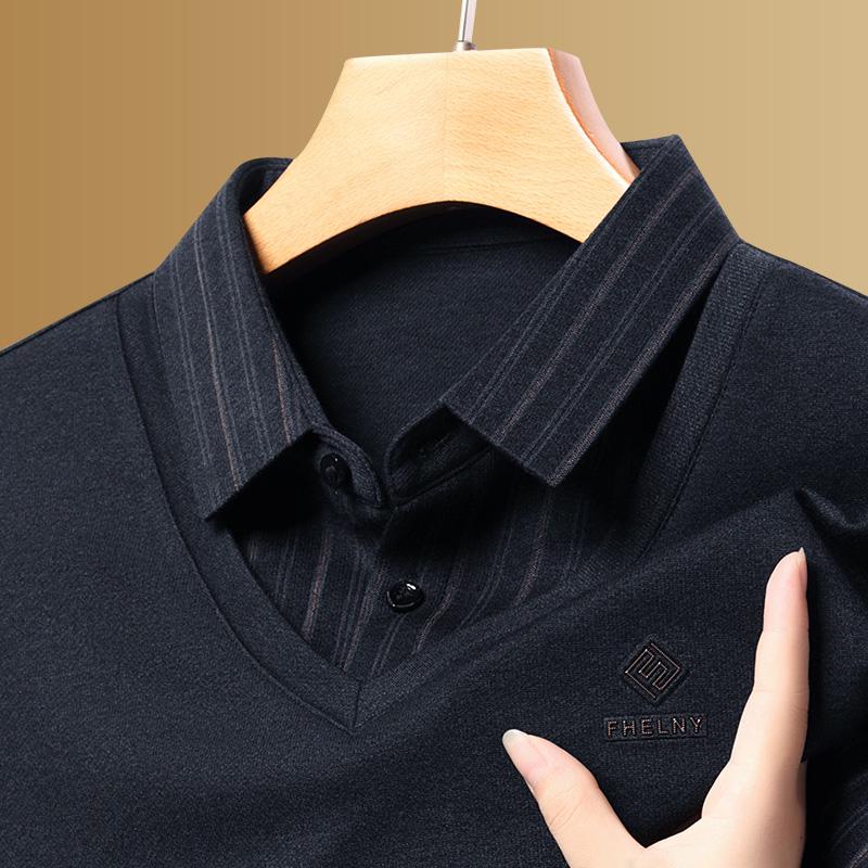 Men's Woodpecker Two-Piece Sweater Shirt, Plus Velvet, Thick Knitwear for Autumn/Winter.