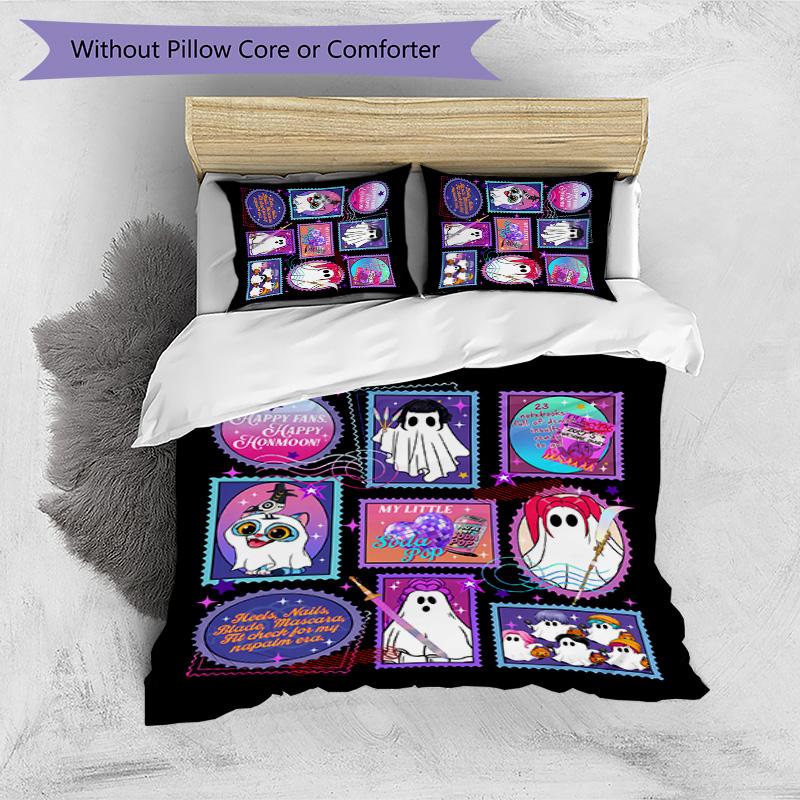 Kpop Demon Hunters Pattern Printed 3PCS Bedding Set, Soft Skin-Friendly Washable Duvet Cover & Pillowcases Set