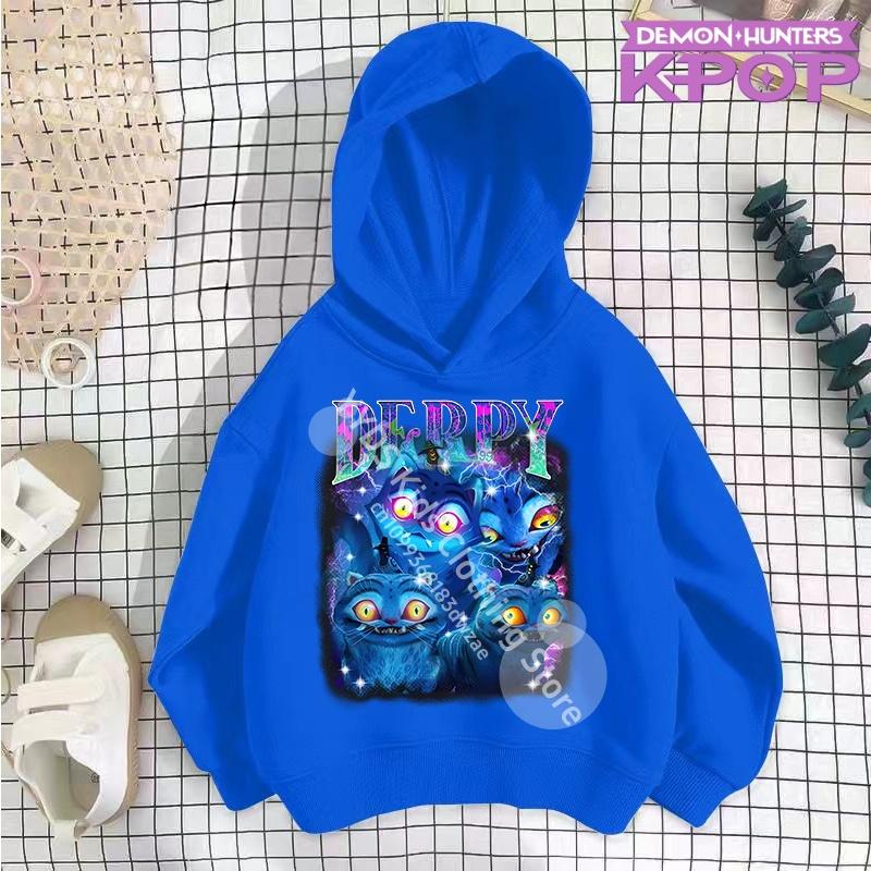 

Одежда для маленькой девочки K-Pop Охотники на демонов Толстовка Девичья мода Повседневная толстовка Кино Новинка Детская K-Pop Охотники на демонов Толстовки с капюшоном 140