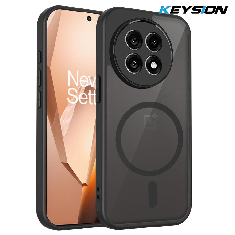 

KEYSION Магнитный чехол для телефона для OnePlus 13R 1+ 13 5G Силикон+ПК Матовый Полупрозрачный Прозрачный Противоударный Чехол для OnePlus Ace 5 Pro for OnePlus Ace 5 Pro чёрный