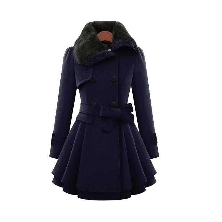 Women's 4XL Thermal Top New European and American Slim Mid-length Jacket Double-breasted Thick Coat