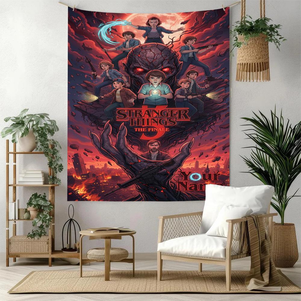 Stranger Things Custom Wall Tapestry Gift Personalized Tapestry Smooth Polyester Perfect for Bedroom Wall Four Seasons Decor Housewarming Gift