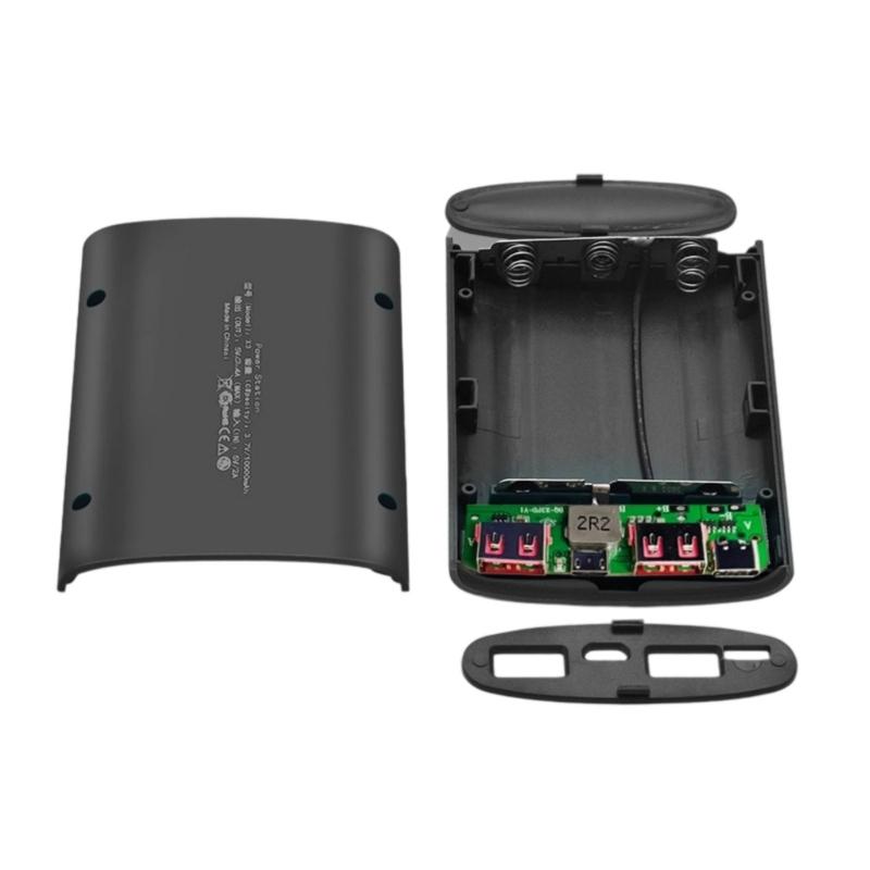 Carcasă portabilă DIY pentru baterii externe cu ieșire Type C și USB dublu, carcasă cu design mic pentru baterii externe pentru 8x18650