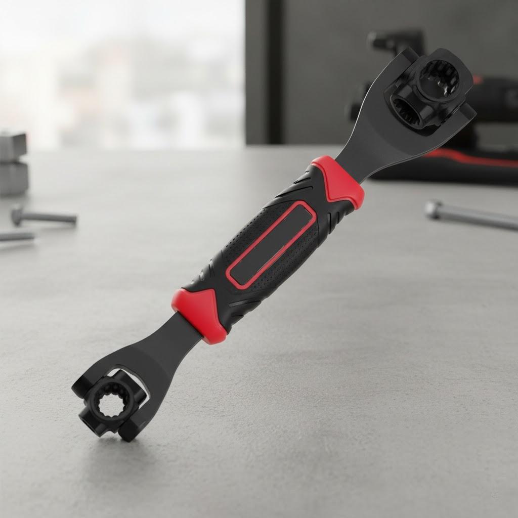 

52 in 1 Multi Functional Socket Wrench Set Rotating Bone Design Non Slip Handle 8 19mm Universal Repair Tool чорний