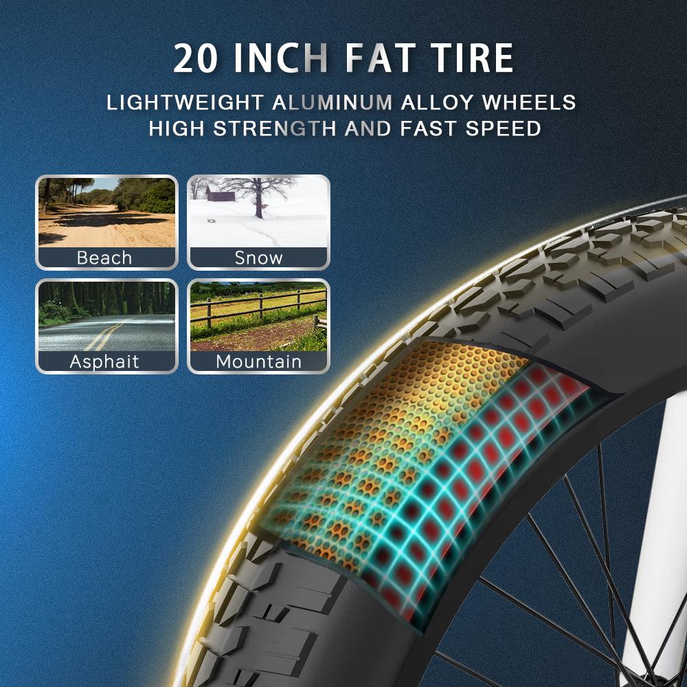 Bicicletă Electrică Pliabilă Drvetion 20" Motor 750W Bicicletă Electrică de Oraș 48V 20AH Frâne Mecanice Autonomie Maximă 110Km Sarcină 150Kg CT20