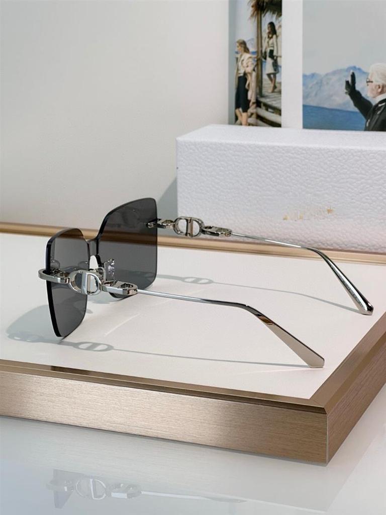 Women's Fashion Rimless Metal Sunglasses CHAIN M1U - UV Protection, Large Frame