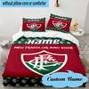 3PCS Custom Name Love Fluminense Bedding Set, Including 1pc Duvet Cover And 2pcs Pillowcases, Suitable for Dorms and Bedrooms Gift