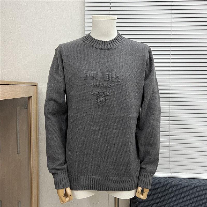 

Розкішний унісекс светр Prada з круглим вирізом та вишитим логотипом Large
