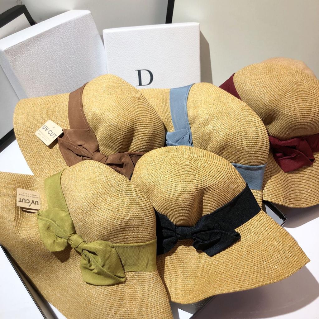 Sun Li Star With Straw Hat Japan Imported Uv Anti-Ultraviolet Big Brim Sun Hat Women Summer Travel Foldable