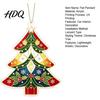 Artistic Window Flat Acrylic Display Accessory 2D Ornament Vintage Christmas Tree Stained Xmas Decoration Glass
