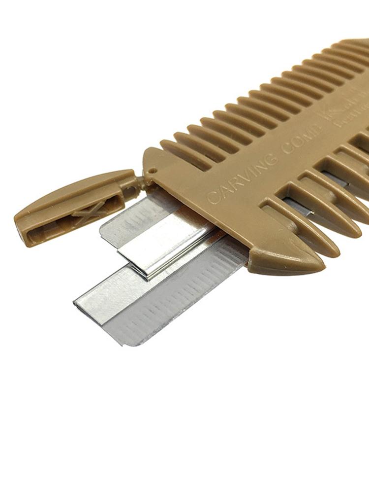 1 Stück 3 Seiten Haarrasierkamm mit 2 austauschbaren Klingen Schneider Schneiden Ausdünnen Former Haarschnitt Trimmer Breite Zähne Styling-Werkzeug