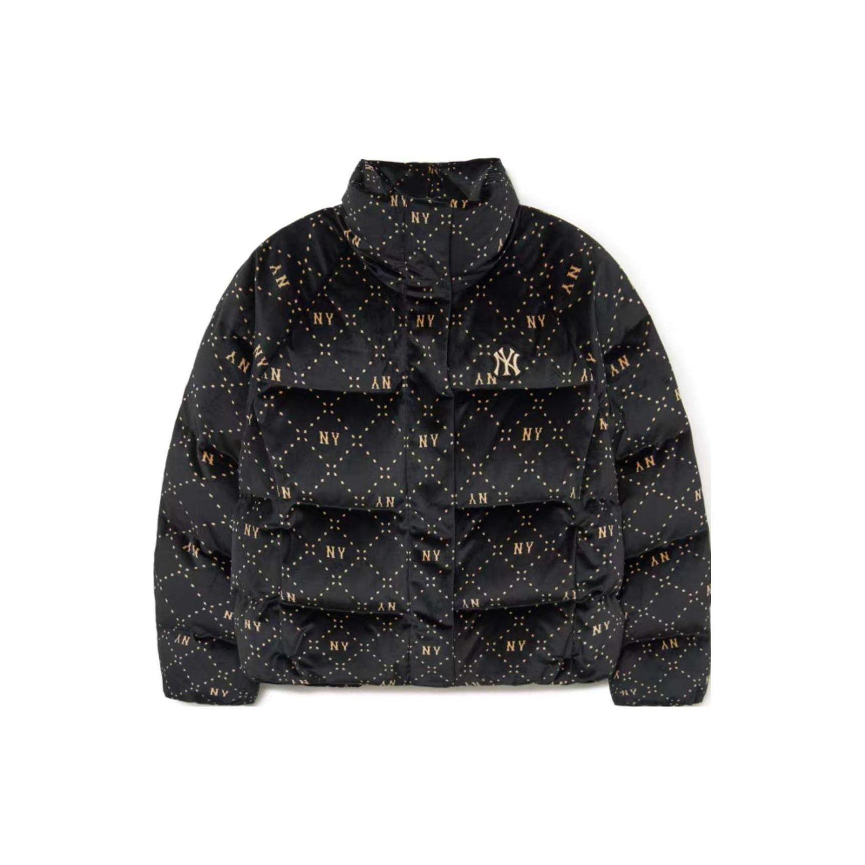 MLB Diamond Altes Blumenmuster Linie Buchstabe Stehkragen Kurze Daunenjacke Unisex Jacke Schwarz 3FDJM0136-50BKS M black