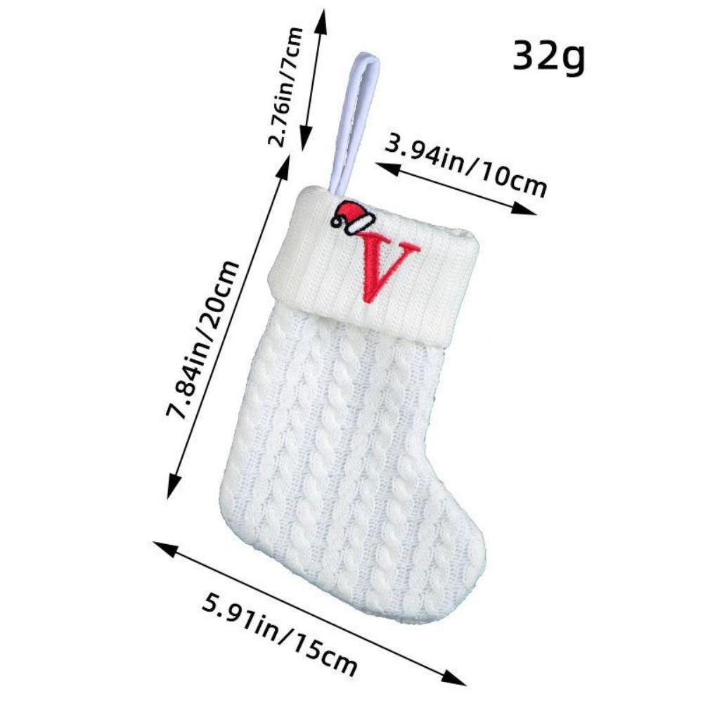 Embroidered Christmas Socks Alphabet Christmas Tree Pendant  Christmas Tree
