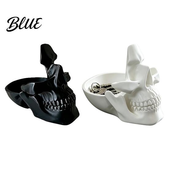 Creative Desk Accessory 3D Printed Skull Organizer Tray Novelty Eyeglass Holder with Nose Rest Office Desktop Decoration Key Coin Jewelry
