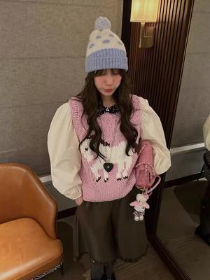 Autumn Sweet Casual Handmade Knit Vest for Women - Japanese and Korean Style