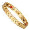 Mens Titanium Steel Bracelet Geometric Design Gold Tone Fashion Statement Jewelry Casual Wear