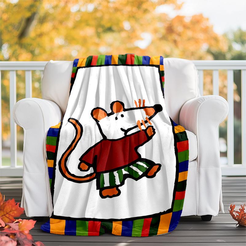 Maisy Mouse Theme Printed Blanket - Perfect for Couch, Bed, Travel & Outdoor Use | Machine Washable, Cozy & Durable.