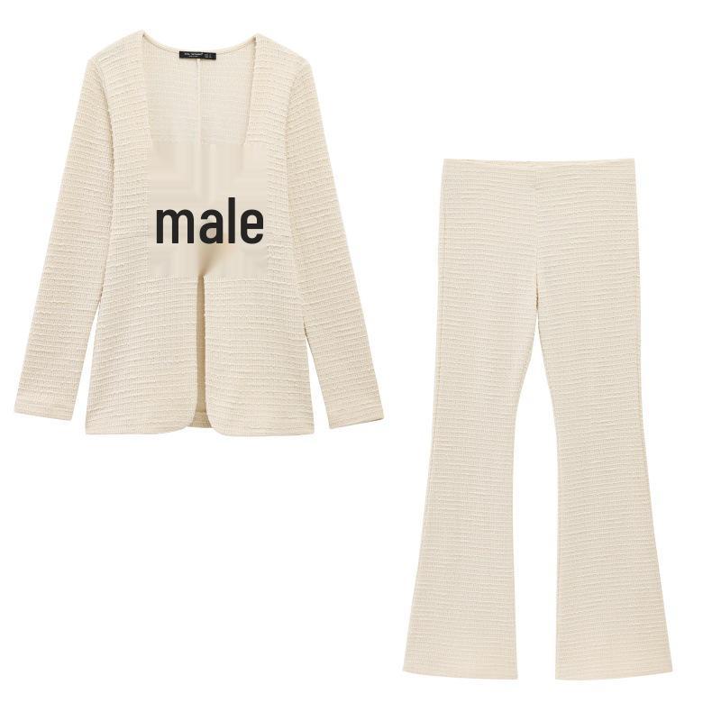 Bow Knot Patterned Long-Sleeved Top with A-Line Pants & Flared Cuffs - Style 5039153/5039155
