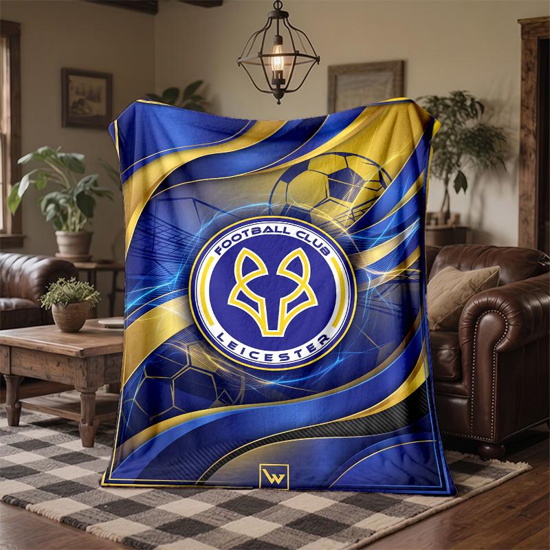 Leicester City Football Print Flannel Blanket Soft Warm Sofa Bed Throw Blanket For Home Office Bedroom