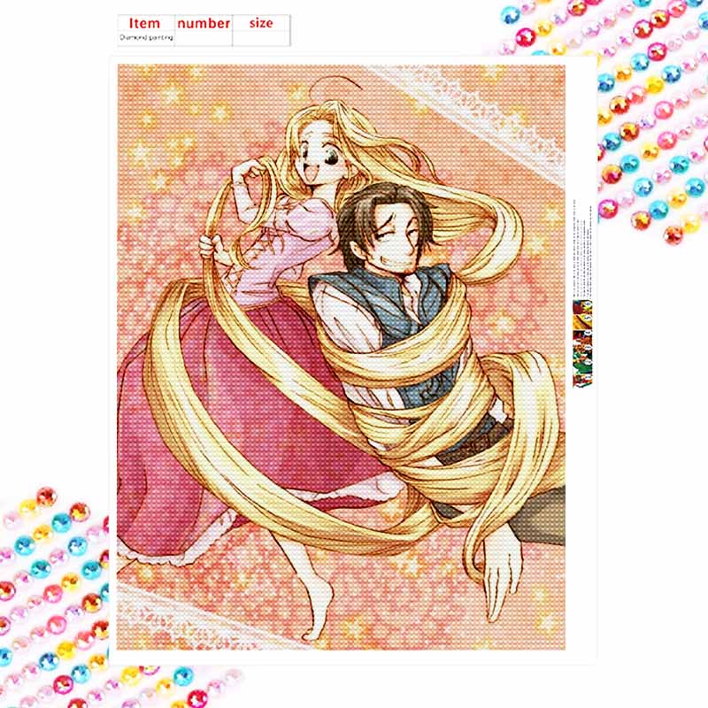 Disney Diamond Painting Kit Rapunzel & Flynn 5D Diamond Art Home Decor Creative Handmade Gift