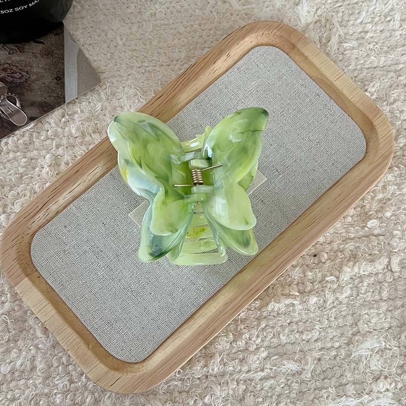 

Винтажная ацетатная двухслойная заколка-краб в виде бабочки для женщин и девушек, элегантная заколка для волос с ложкой сзади, заколки-бабочки, аксессуары для волос