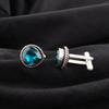 Apatite Gemstone 925 Sterling Silver Jewelry Handmade Cufflinks 0.62" For Gift CL-8-7