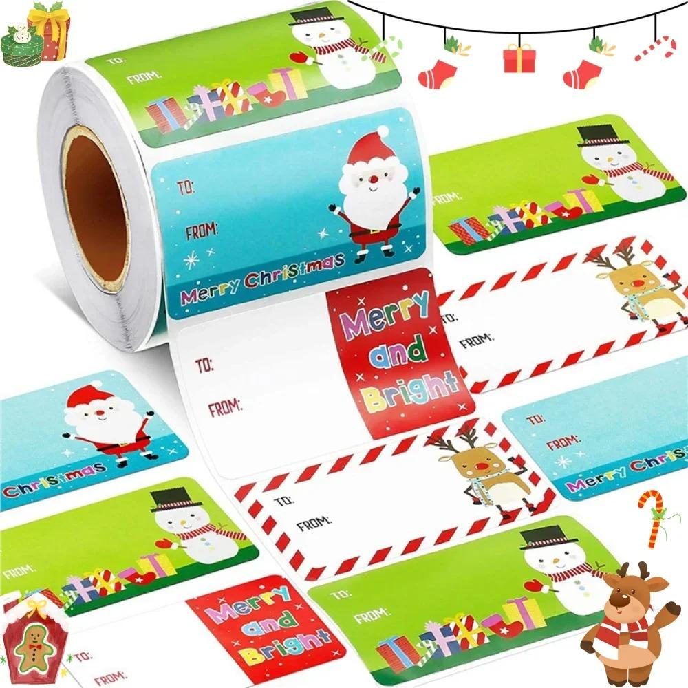 Christmas Gift Tags for Holiday Presents Decoration, Santa Christmas Labels Self Adhesive Stickers, Xmas Name Tag Stickers