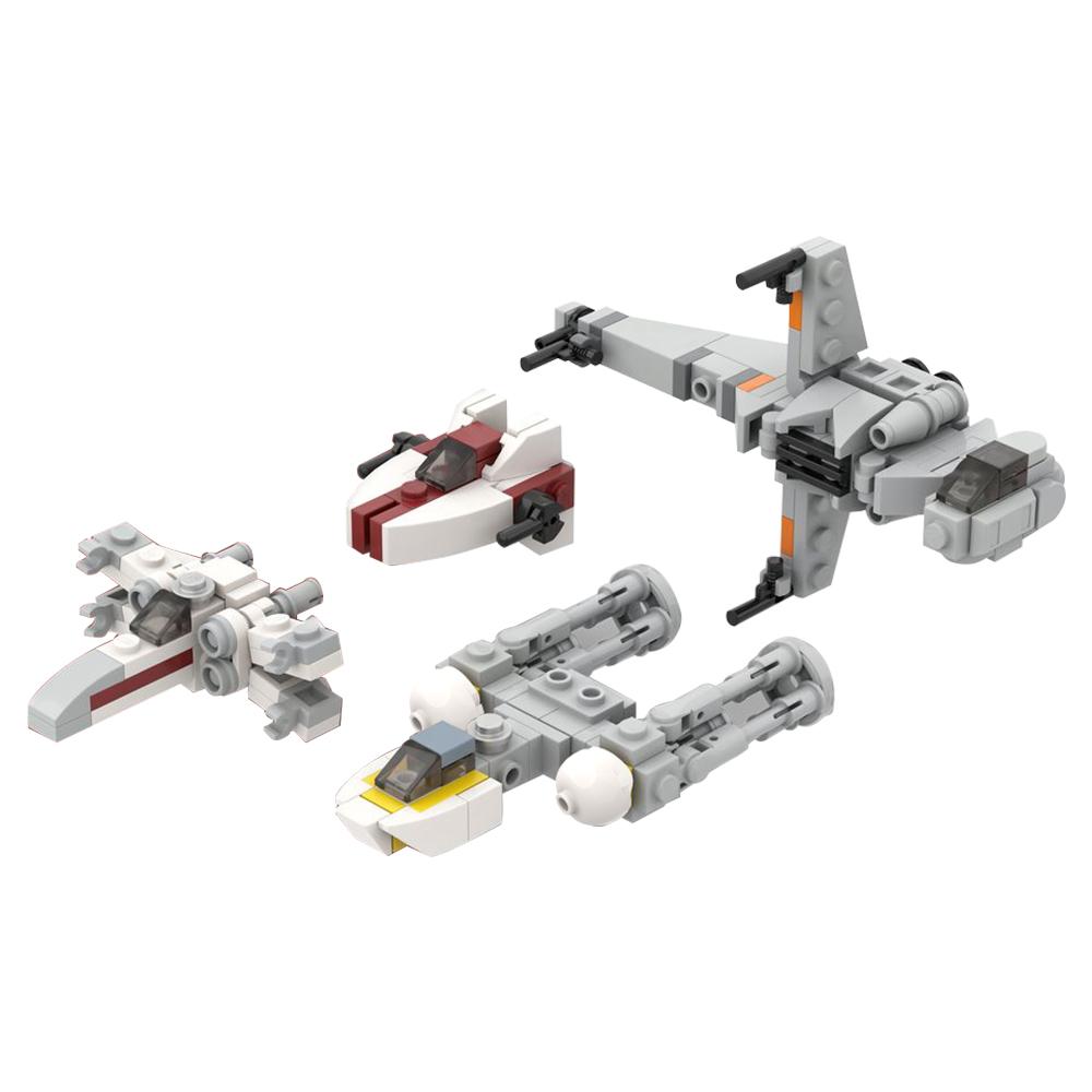 Gobricks Moc Space Micro Rebel Starfighters Building Blocks Bricks Creative Military Y-Wing Fighter children Toys Gift